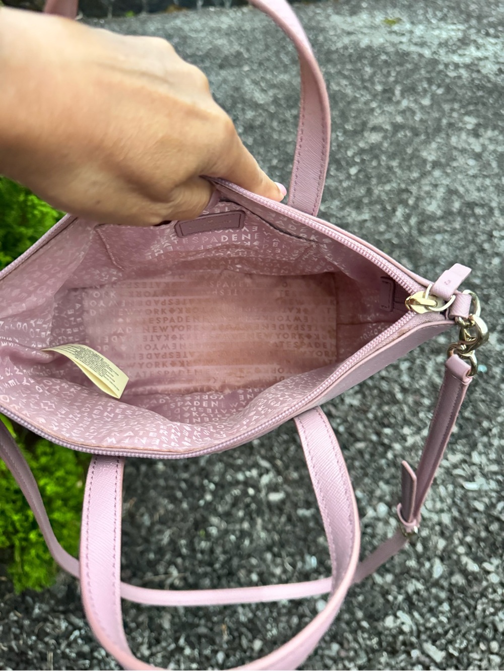 Kate Spade New York Pink Glitter Crossbody Satchel Small Tote Bag - Picture 11 of 12